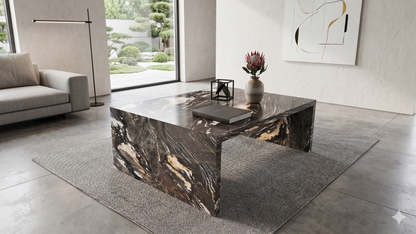 U-Form Couchtisch aus "Belvedere"